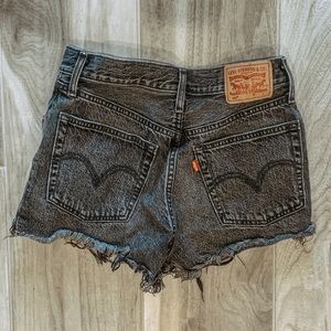 Charcoal Black Levi’s Cut Offs with Studs - 25”w